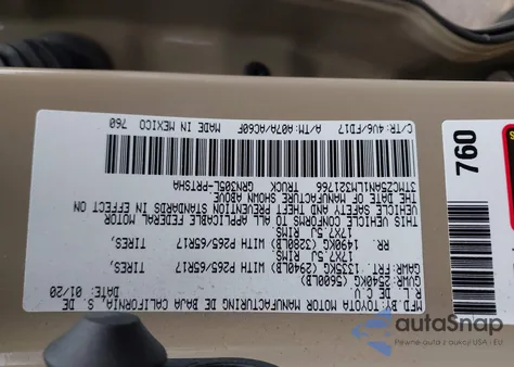 2020 Toyota Tacoma Trd Sport from USA, damaged, VIN 3TMCZ5AN1LM321766